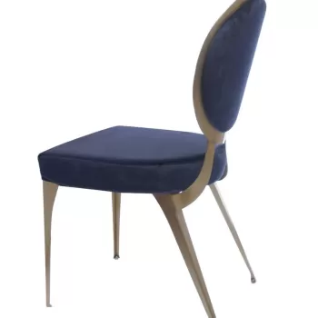 Scaun tapitat Cassari bleumarin/gold - H89 cm imagine