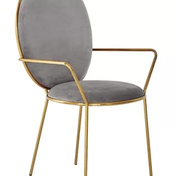 Scaun tapitat Etienne gri/gold - H95 cm imagine