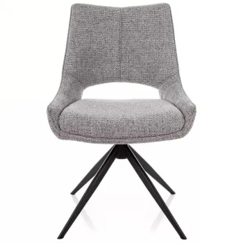 Scaun tapitat Fino I gri 09 / negru mat imagine