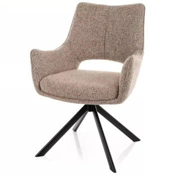 Scaun tapitat Fino II bej inchis 33/negru mat imagine