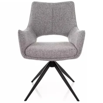 Scaun tapitat Fino II gri 09 / negru mat imagine