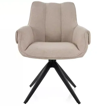 Scaun tapitat Gio 251 bej deschis / negru mat imagine
