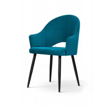 Scaun tapitat Goda turcoaz/negru h87 cm imagine