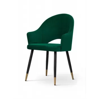 Scaun tapitat Goda verde/negru gold h87 cm imagine