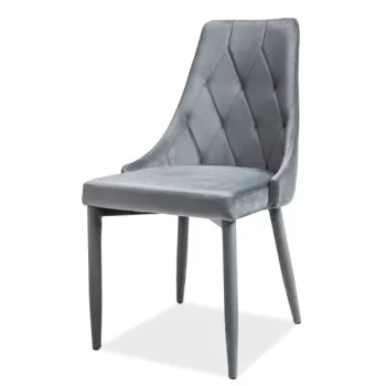 Scaun tapitat gri Trix Velvet - H 88 cm imagine
