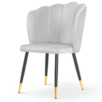 Scaun tapitat Hilton gri picioare negru/gold - H88 cm imagine