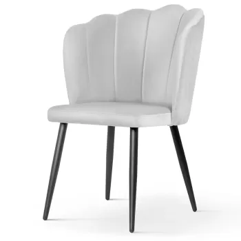 Scaun tapitat Hilton gri picioare negru - H88 cm imagine