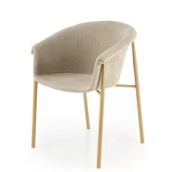 Scaun tapitat k489 bej/auriu imagine