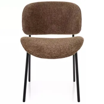 Scaun tapitat Kiso Noelle cappuccino 45 / negru mat imagine