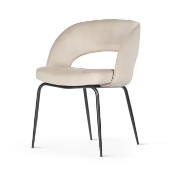 Scaun tapitat Lizbona crem/negru - H79 cm imagine