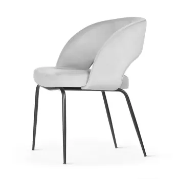 Scaun tapitat Lizbona gri/negru - H79 cm imagine