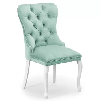 Scaun tapitat Madame Charlotte menta/alb imagine