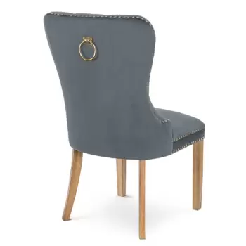 Scaun tapitat Madame II Gold stejar-gri - H 101 cm imagine