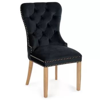 Scaun tapitat Madame II Gold stejar-negru - H 101 cm imagine