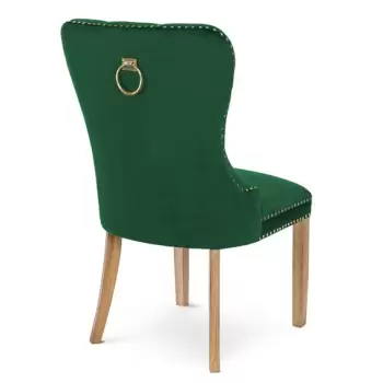 Scaun tapitat Madame II Gold stejar-verde - H 101 cm imagine