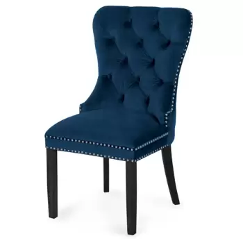 Scaun tapitat Madame negru-albastru - H 101 cm imagine