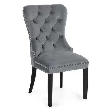 Scaun tapitat Madame negru-gri - H 101 cm imagine