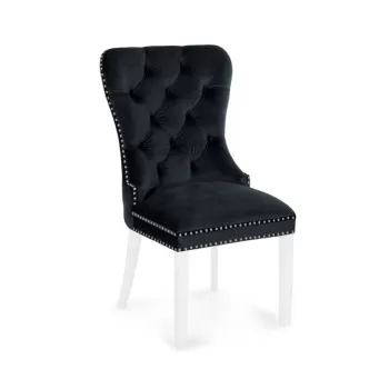 Scaun tapitat Madame negru - H 101 cm imagine