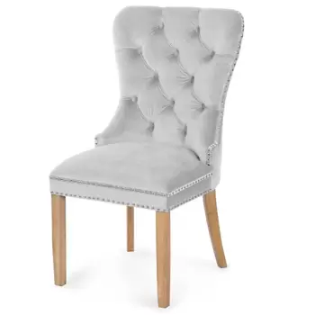 Scaun tapitat Madame stejar-gri deschis - H 101 cm imagine