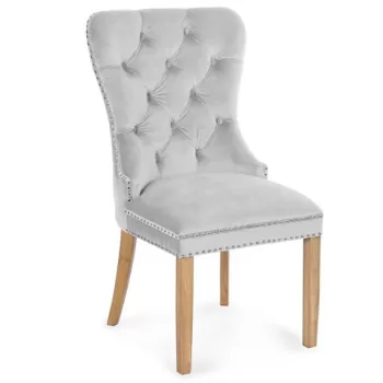 Scaun tapitat Madame stejar-gri deschis - H 101 cm imagine