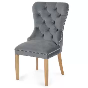 Scaun tapitat Madame stejar-gri - H 101 cm imagine