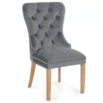 Scaun tapitat Madame stejar-gri - H 101 cm imagine