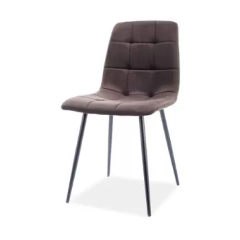 Scaun tapitat Mila velvet maro Blu48 imagine