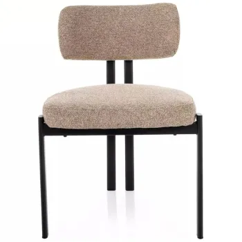 Scaun tapitat Misaki 253 bej / negru mat - H81 cm imagine