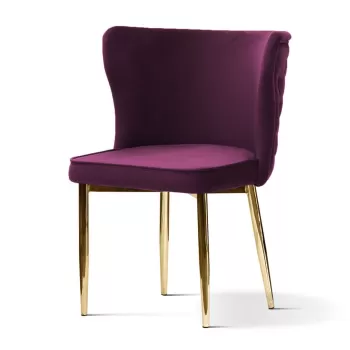 Scaun tapitat Modena burgundy picioare gold - H86 cm imagine