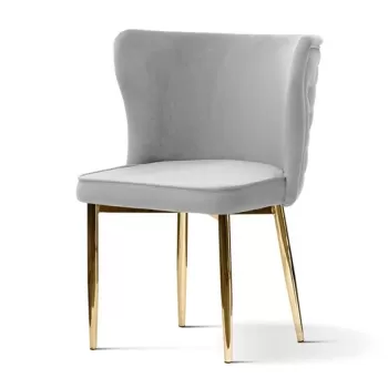 Scaun tapitat Modena gri picioare gold - H86 cm imagine
