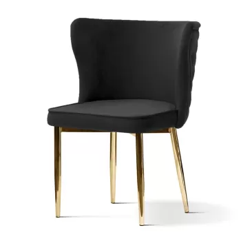 Scaun tapitat Modena negru picioare gold - H86 cm imagine
