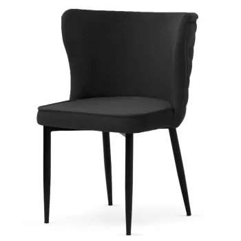 Scaun tapitat Modena negru picioare negre - H86 cm imagine