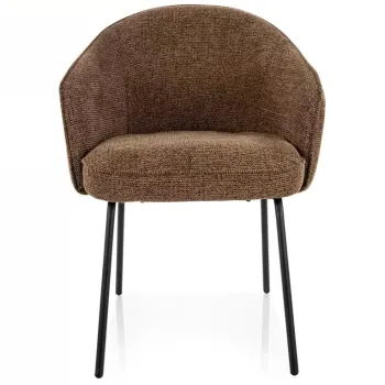 Scaun tapitat Nao Noelle cappuccino 45 / negru mat imagine