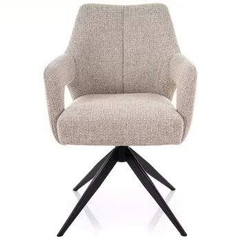 Scaun tapitat Olsen Noelle bej 30 / negru mat imagine