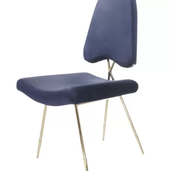 Scaun tapitat Salvadore albastru/gold - H93 cm imagine