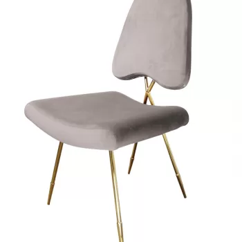 Scaun tapitat Salvadore gri/gold - H93 cm imagine