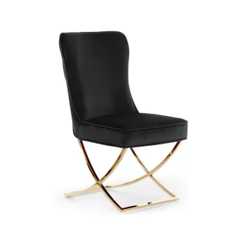 Scaun tapitat Scarlet negru/gold h97 cm imagine