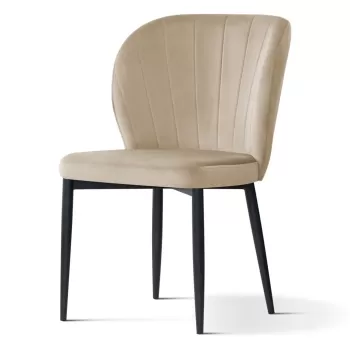 Scaun tapitat Shelly bej picioare negre - H88 cm imagine