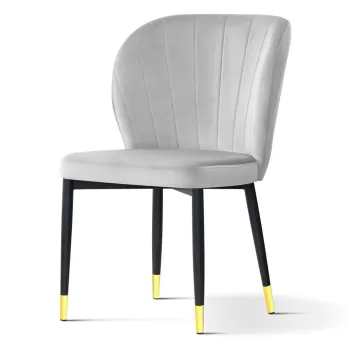 Scaun tapitat Shelly gri picioare negre/gold - H88 cm imagine