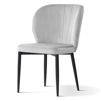 Scaun tapitat Shelly gri picioare negre - H88 cm imagine