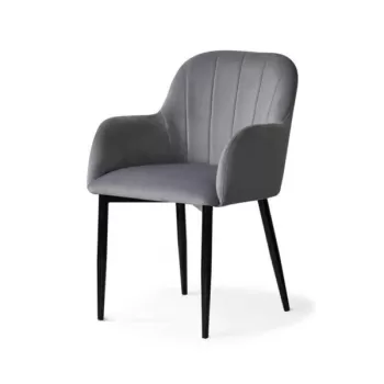 Scaun tapitat Tulip gri inchis/negru imagine