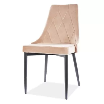 Scaun Trix B Velvet Bej / Negru - l46 x A47 x h89 cm imagine