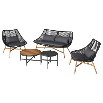 Set 2 masute + 2 fotolii + canapea Helsinki antracit imagine