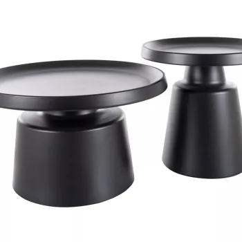 Set 2 masute de cafea Rodos negru mat o50/o70 imagine