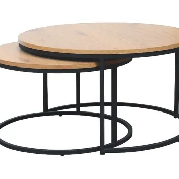 Set 2 mese de cafea Atlanta III stejar/negru imagine