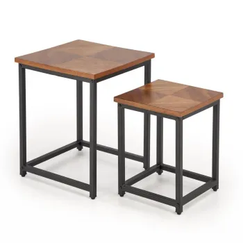 Set 2 mese de cafea Elza nuc/negru imagine