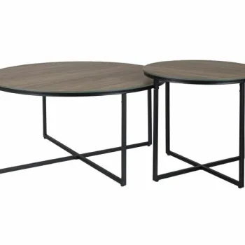 Set 2 mese de cafea Palermo I maro deschis-efect de lemn/negru o80/o50 imagine