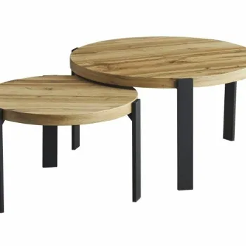 Set 2 mese de cafea Polo stejar artizan/negru o80/o60 imagine