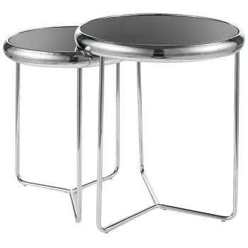 Set 2 mese de cafea Scarlet II negru/argintiu imagine