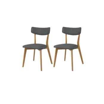 Set 2 scaune Karl material gri stejar H77 cm imagine